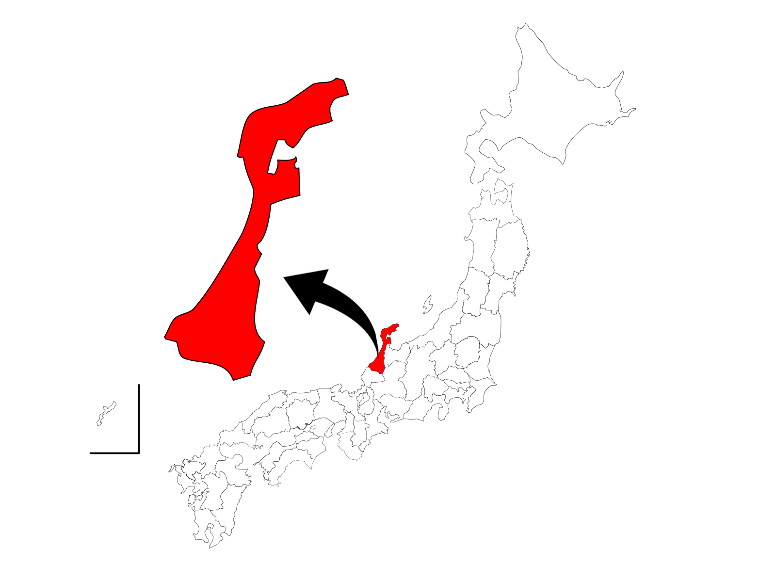 石川県の位置図